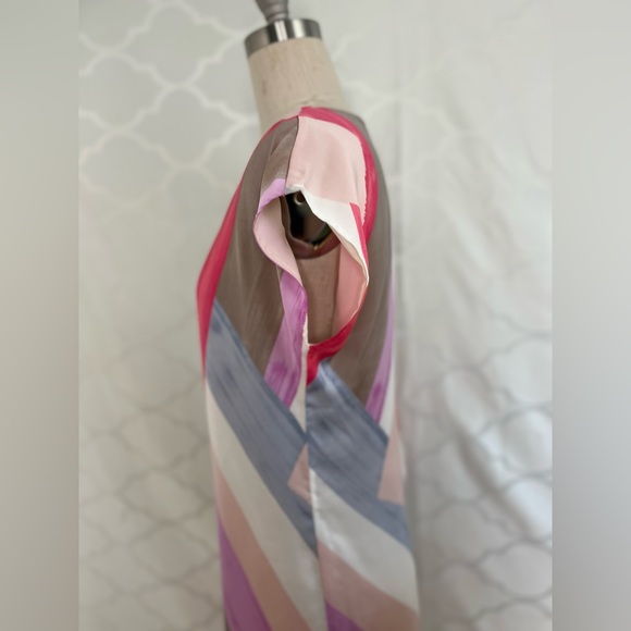 Mexx Metropolitan| Multicolor Dress Broad Striped Short Sleeve Summer Size 8 - Picture 7 of 12